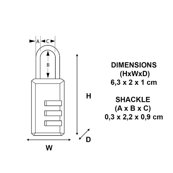 MASTER LOCK - Cadenas Combi - Zinc - 2 pièces - 20mm - large