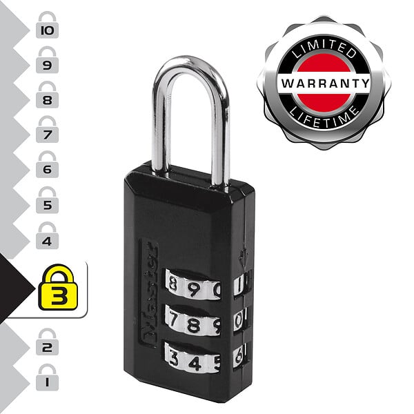 MASTER LOCK - Cadenas Combi - Zinc - 2 pièces - 20mm - large