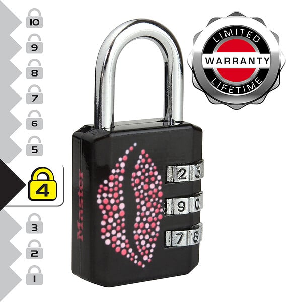 MASTER LOCK - Cadenas à combinaison programmable en métal KISS - Noir - large