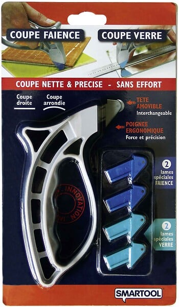 SMARTOOL - Coupe verre et faïence - 4 lames interchangeables - large
