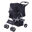 PAWHUT - Poussette buggy pour chiens 75L x 46l x 94H cm pliable imperméable tissu 600D Oxford 4 roues noir - vignette