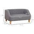 PAWHUT - Canapé chien lit pour chien design scandinave déhoussable dim. 75L x 55l x 39H cm pieds bois tissu polyester gris - vignette