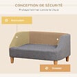 PAWHUT - Canapé chien lit pour chien design scandinave déhoussable dim. 75L x 55l x 39H cm pieds bois tissu polyester gris - vignette