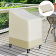 OUTSUNNY - Housse de protection chaises de jardin empilables bâche étanche 70L x 90l x 115H cm oxford haute densité 600D beige café - vignette