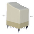 OUTSUNNY - Housse de protection chaises de jardin empilables bâche étanche 70L x 90l x 115H cm oxford haute densité 600D beige café - vignette