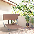OUTSUNNY - Bain de soleil 2 places lit de jardin design contemporain toit réglable 2 roulettes 2 oreillers acier époxy polyester marron foncé - vignette
