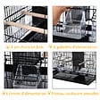 PAWHUT - PawHut Cage à oiseaux dim. 59,5L x 29,8I x 35,3H cm mangeoires perchoirs 4 portes plateau excrément amovible + poignée transport métal PP noir - vignette
