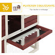 PAWHUT - Clapier cage à lapins multi-équipé : niche supérieure avec rampe, plateau excrément, fenêtre + enclos  extérieur sécurisé 2 portes 122L x 63l x 92H cm rouge brique - vignette