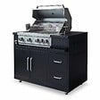 OVIALA - Meuble barbecue gaz 4 brûleurs et rôtissoire pour cuisine extérieure - vignette