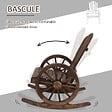 OUTSUNNY - Fauteuil de jardin Adirondack à bascule rocking chair style rustique chic accoudoirs roues charette bois sapin traité carbonisation - vignette