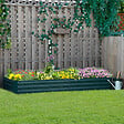 OUTSUNNY - Carré potager de jardin dim. 241L x 90l x 30H cm tôle d'acier ondulée vert foncé - vignette