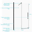 AURLANE - Porte de Douche Coulissante 120x195cm Verre Trempé Transparent 6mm - Finition Noire Mate - SLIDE-IN - vignette