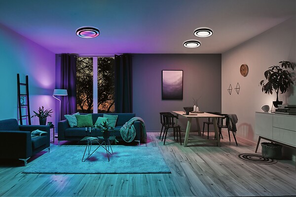 PAULMANN - Panneau LED Rainbow Dynamic RGB TunableWhite 38.5W D.475mm noir - large