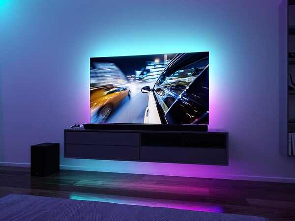 PAULMANN - Ruban LED TV 65 pouces USB RGB Dynamic Rainbow 4W Noir - large
