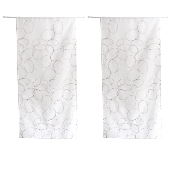C MA DECO - Voilages Galet brodés - Gris - 2x60x120cm - large