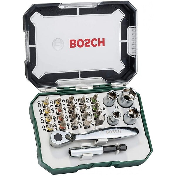 BOSCH - Coffret 26 pièces Bosch 2607017322 Embouts de vissage + Clé à Cliquet - large