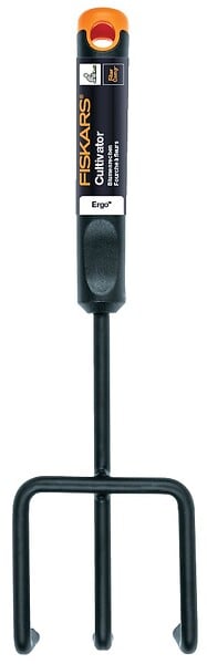 FISKARS - Griffe de jardin Ergo tête acier - petit outil sol - large