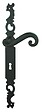 BRIONNE - Ensemble sur plaque de style Cévennes entraxe 195mm bec de cane condamnation droite noir - BRIONNE - V.1010743NR - vignette