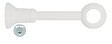 MOBOIS - 1 SUPPORT A OEIL RECOUPABLE 85-180MM AXE/MUR D.28mm LAQUE BLANC - vignette