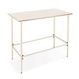 OVIALA - Table haute de jardin en métal ivoire 120 cm - Palavas - vignette