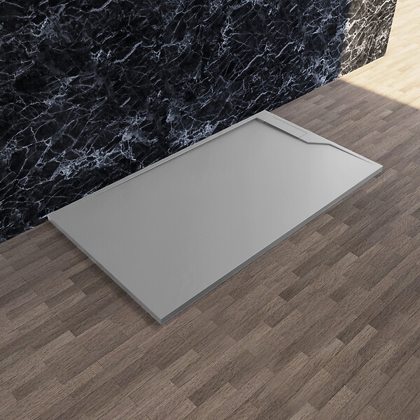 KINDFORD - Receveur riva 120x80cm gris clair - large