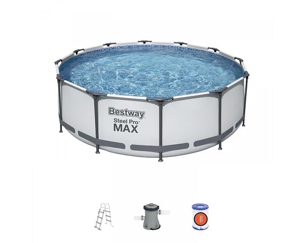 BESTWAY - Piscine tubulaire Steel Pro Max - Ronde - Diam.366xH.100cm - large