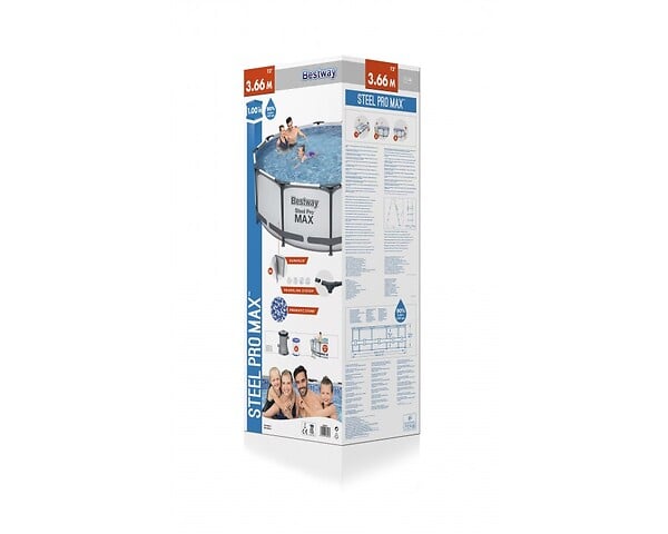 BESTWAY - Piscine tubulaire Steel Pro Max - Ronde - Diam.366xH.100cm - large