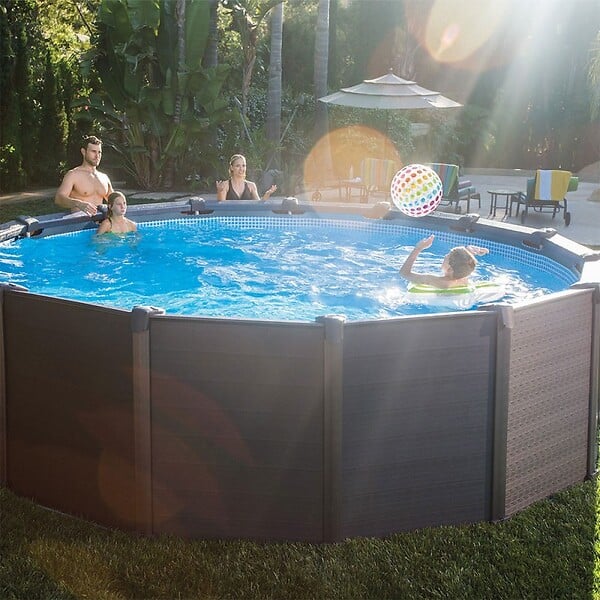 INTEX - Piscine tubulaire Graphite - Ronde - D478xH124cm - large