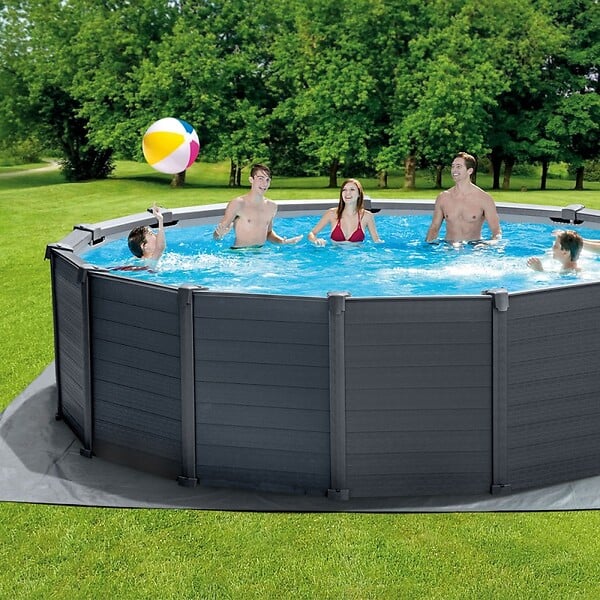 INTEX - Piscine tubulaire Graphite - Ronde - D478xH124cm - large