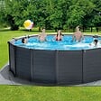 INTEX - Piscine tubulaire Graphite - Ronde - D478xH124cm - vignette