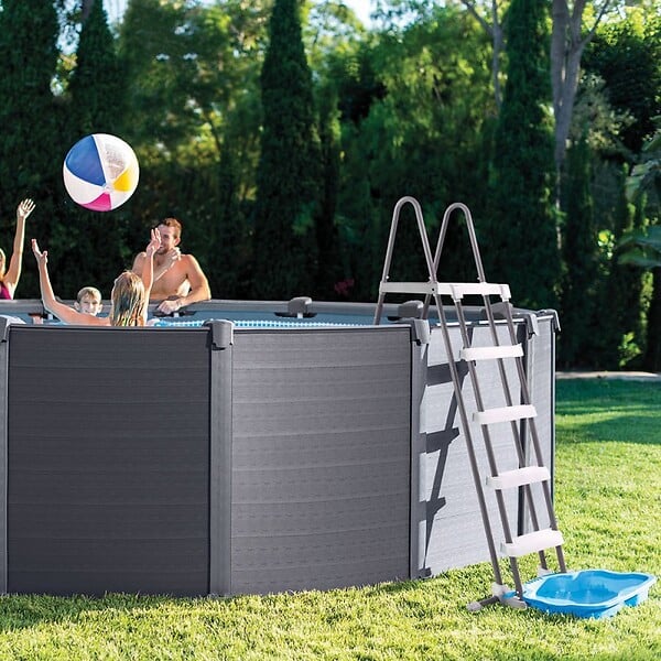 INTEX - Piscine tubulaire Graphite - Ronde - D478xH124cm - large