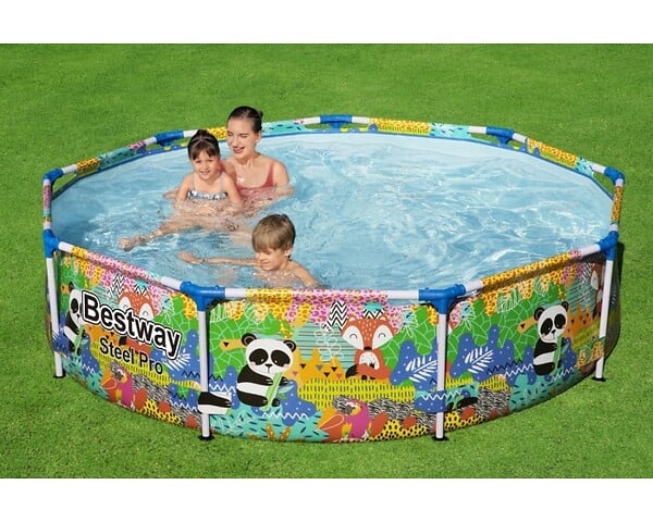 BESTWAY - Piscine tubulaire Steel Pro - Multicolore - Diam.274xH.66cm - large