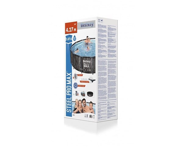 BESTWAY - Piscine tubulaire Steel Pro Max - Ronde - D427xH107cm - large