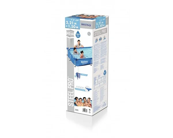 BESTWAY - Piscine tubulaire acier - L.221xH.43xP.150cm - large