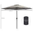 OUTSUNNY - Parasol inclinable octogonal Ø 3 x 2,45 m ouverture fermeture par manivelle métal polyester haute densité gris clair - vignette