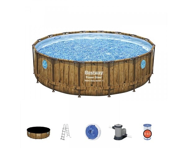 BESTWAY - Piscine acier Power Steel SwimVista - Diam.488xH.122cm - large