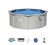 BESTWAY - Piscine acier Hydrium - Octogonale - Gris - Diam.366xH.122cm - vignette