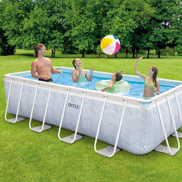INTEX - Piscine tubulaire Chevron - Rectangulaire - L400xH100xP200cm - large