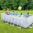 INTEX - Piscine tubulaire Chevron - Rectangulaire - L400xH100xP200cm - vignette