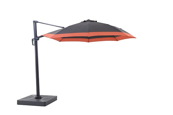 Parasol excentré acier - Bicolore Terracotta - Diam.295cm - large