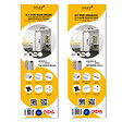 EMUCA - Kit de ferrures pour Placard 81 2 coulissants et fermeture souple, profilé Wave, épaisseur 18mm, panneaux non inclus, Anodisé mat - vignette