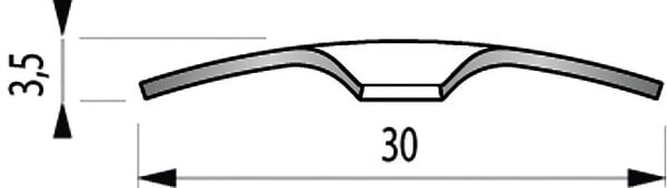 DINAC - Profil de transition à visser plat inox brillant de 093 m - large