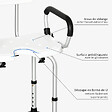 HOMCOM - Chaise de douche siège de douche ergonomique hauteur réglable pieds antidérapants accoudoirs alu HDPE blanc noir - vignette