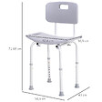 HOMCOM - Chaise de douche siège de douche ergonomique hauteur réglable pieds antidérapants charge max. 136 Kg alu HDPE gris - vignette