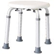 HOMCOM - Tabouret de douche réglable en hauteur siège de douche ergonomique pieds antidérapants charge max. 136 Kg alu HDPE blanc - vignette