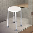 HOMCOM - Tabouret de douche réglable en hauteur siège de douche ergonomique pieds antidérapants charge max. 136 Kg alu HDPE blanc - vignette