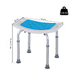 HOMCOM - Siège de douche réglable en hauteur tabouret de douche ergonomique pieds antidérapants charge max. 136 Kg alu HDPE blanc bleu - vignette