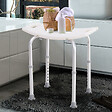 HOMCOM - Siège de douche réglable en hauteur tabouret de douche ergonomique pieds antidérapants charge max. 136 Kg alu HDPE blanc - vignette