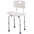 HOMCOM - Chaise de douche siège de douche ergonomique hauteur réglable pieds antidérapants charge max. 136 Kg alu HDPE blanc - vignette