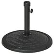 OUTSUNNY - Pied de parasol rond base de lestage Ø 46 x 34 cm métal motif zig zag poids net 14 Kg noir - vignette